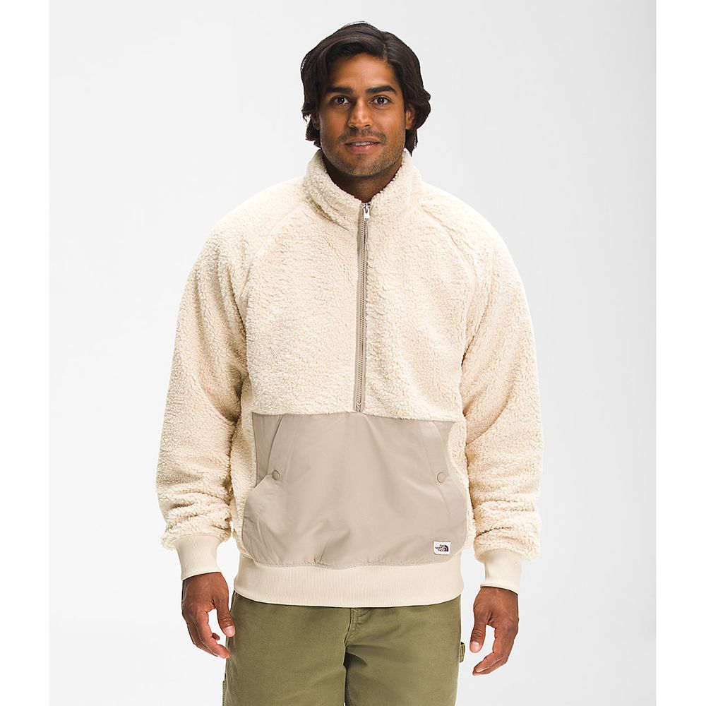 The North Face Fleece Jacket Mens Australia - The North Face Ridge 1/4 Zip Beige / Sand (UAK-402693)